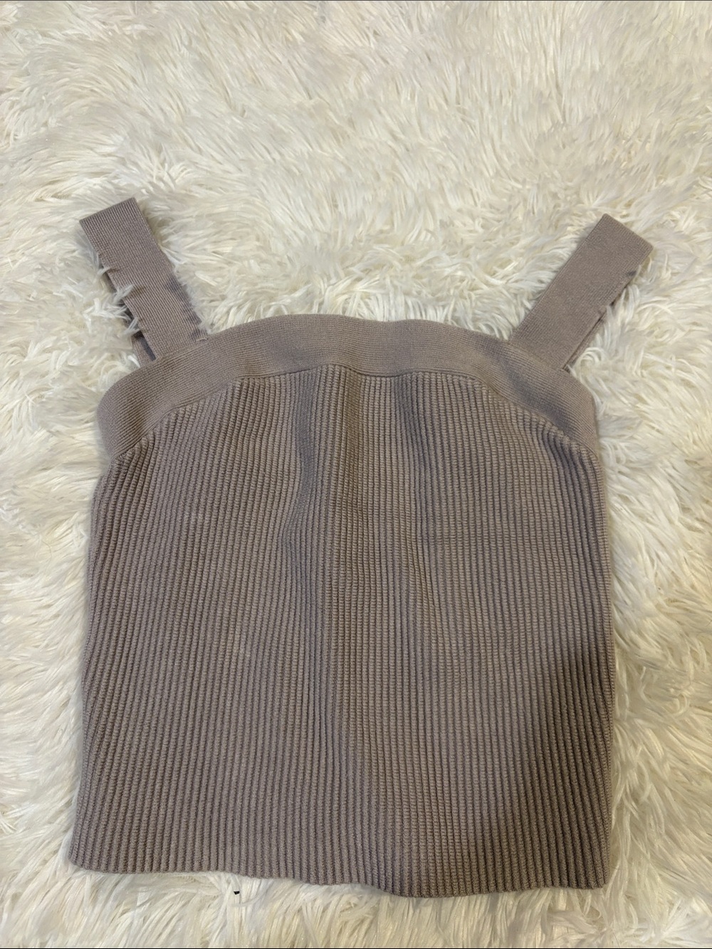 Abercrombie Ribbed Knit Tank Top in Taupe